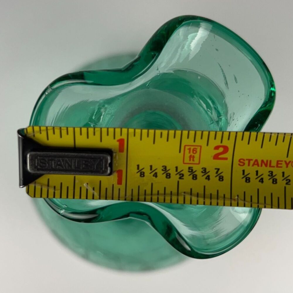 Vintage Blenko #37 Sea Green Crackle Glass Decanter Round Base Rough Pontil MCM - Picture 8 of 11